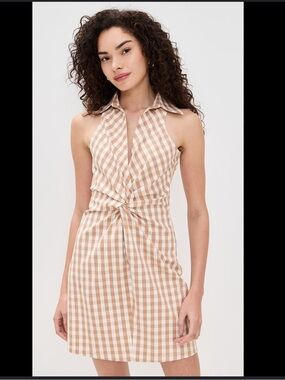 Cinq a Sept gingham denim mckenna dress
